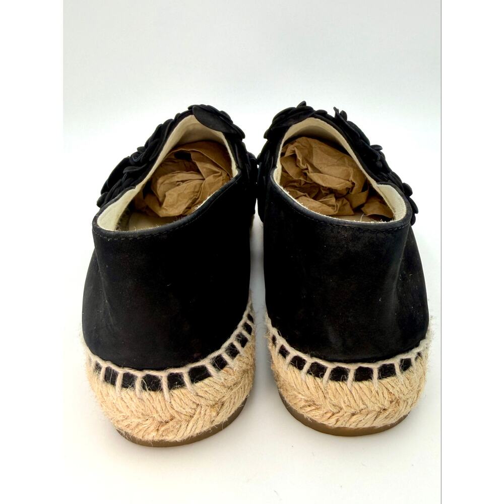 Chanel Interlocking CC Logo Camellia Espadrilles Black Suede Size 39 / 9 - Picture 5 of 16